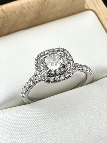 Tiffany & Co. Soleste 950 Platinum 0.51ct Diamond Cluster Engagement Ring