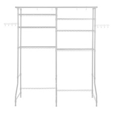 Uimoso Over Washer and Dryer Storage Shelf Two Row 6 Tiers Washer Rack White