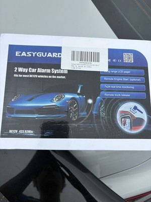 EASYGUARD 2 way car alarm system PKE keyless entry shock warning security alarm