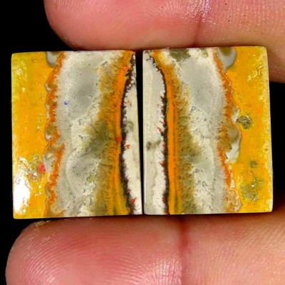 36.70Cts.Natural Bumble Bee Eclipse Jasper Octagon Pair Cab 16x21x4mm Gemstone