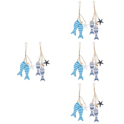 8 PCs fischförmige Wand Anhänger mediterraner Stil Hanging Decor Home Ornament
