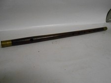 Vintage Wood Fife Flute 16  Dark Brown With Brass Ends.