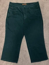 Judy Blue Garment Dyed Wide Leg Jeans Women’s 18W Green Stretch Denim JB88505