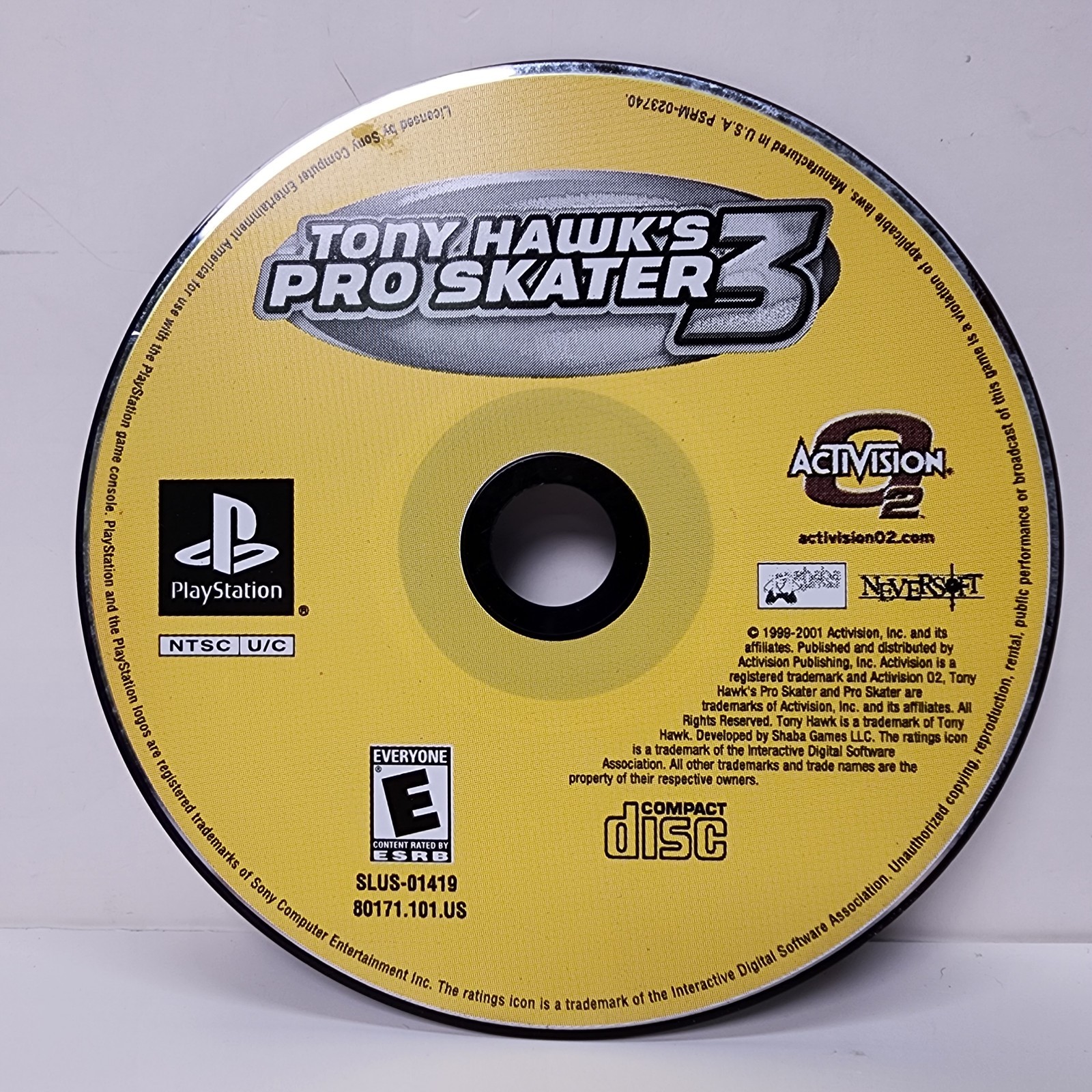 PS1: Tony Hawk's Pro Skater 3 (PlayStation 1) Black Label Disc Only