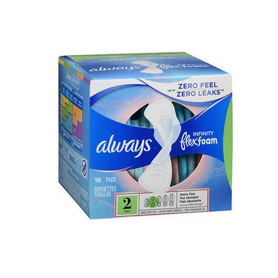Infinity Heavy Flow Maxi Pads With Flexi-Wings Unscente