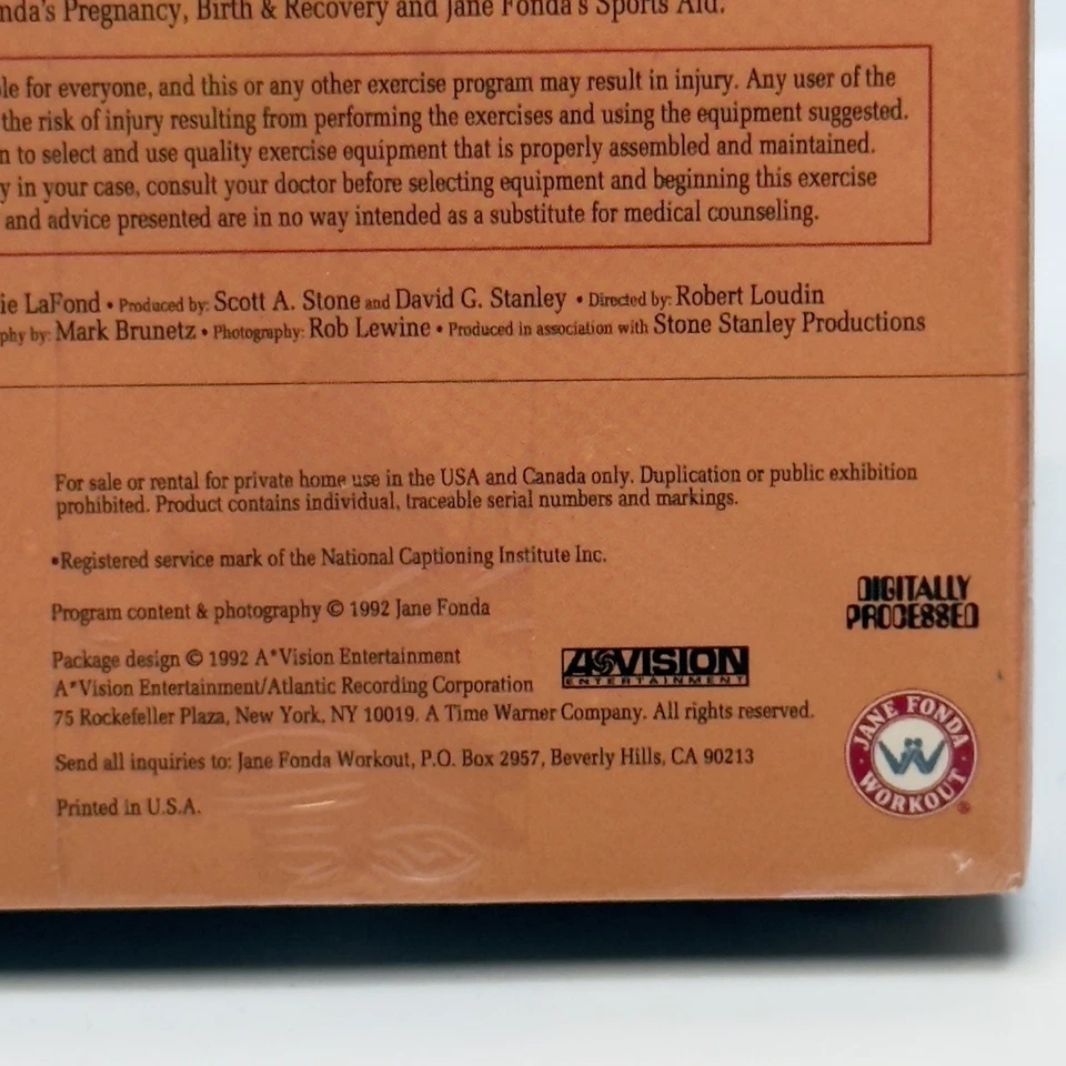 Vintage Jane Fonda Step Aerobic Abdominal Workout VHS 1992 Sealed Exercise Tape - Image 3 of 4