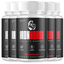(5 Pack) Iron Horse for Men Advanced Formula Vitamin Max Supplement 180 Capsules