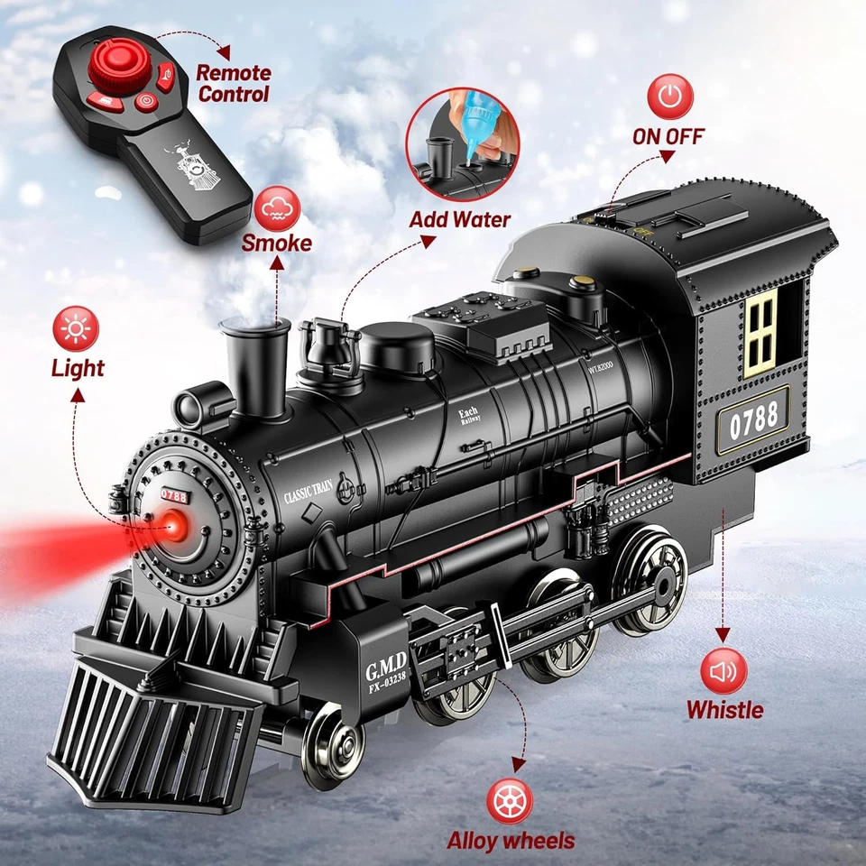 Train Set, Remote Control Train Toys with Luxury Track & Glowing Passenger Carri - Image 2 of 4