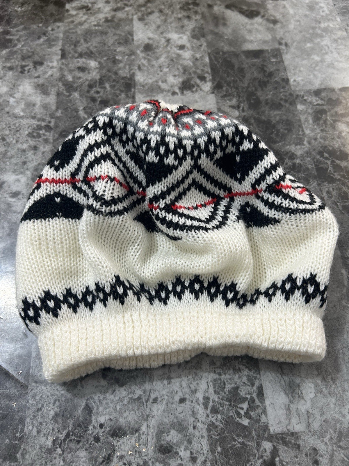 Ladies Multi Color Hat Patterned Cuffed Beanie - image 1