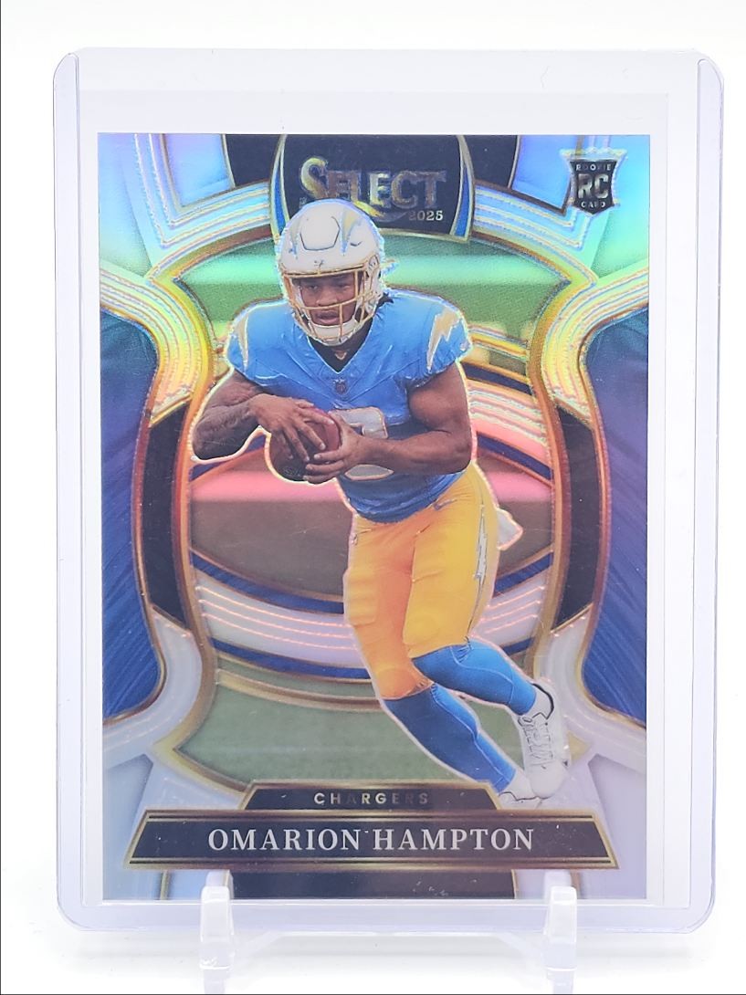 OMARION HAMPTON 2025 SELECT CONCOURSE ROOKIE SILVER PRIZM CHARGERS RC Q0653