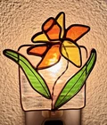 Vintage Stained Glass Tiffany Style Daffodil Night Light