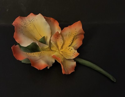 Fabar Orange Lily Porcelain Made In Italy 