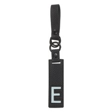 Initial Letter Keychain, PU Leather Alphabet Keychain Black Letter-E 