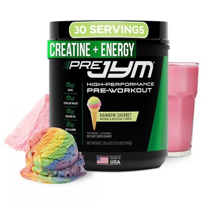 JYM Supplement Science Pre JYM Rainbow Sherbet Pre Workout Powder 30 Servings