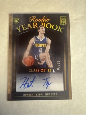 Hunter Tyson 2023-24 Panini Donruss Elite 07/10 Auto Gold Year Book RC #RYB-TYS