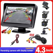 4.3" Car Reverse Camera Kit Night Vision Parking Monitor 6M Cable UK