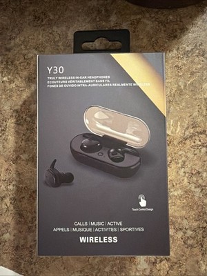 Y30  Truely Wireless Earbuds With Charging Case. Sweat Proof. Bluetooth Black