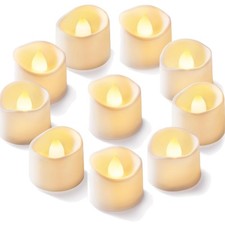 Elegant Flameless Candle Set - 12 Flickering LED Lights for Weddings  Holidays
