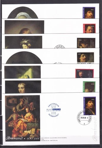 [G191835] Art Rembrandt Netherlands Nice Lot First Day Covers UNG
