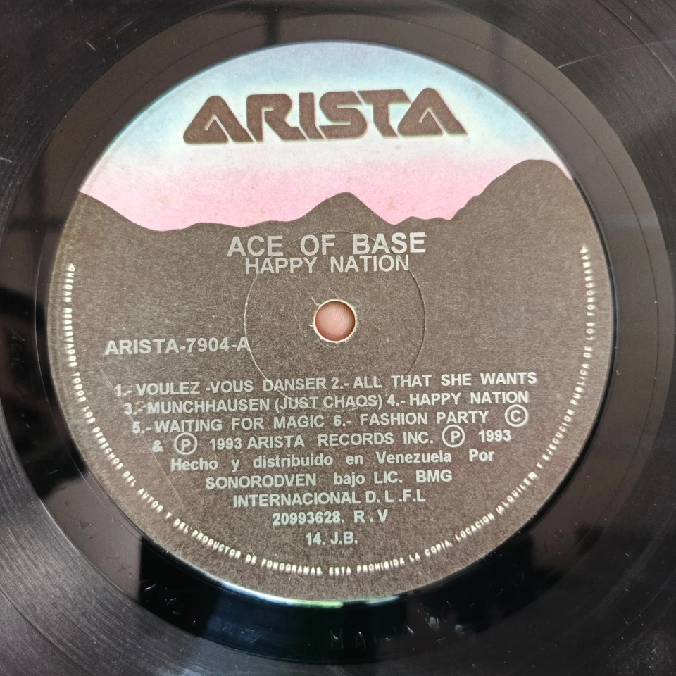 Ace Of Base ‎– Happy Nation [1993] Vinyl LP Synth-pop Arista Rare Version - Image 3 of 4