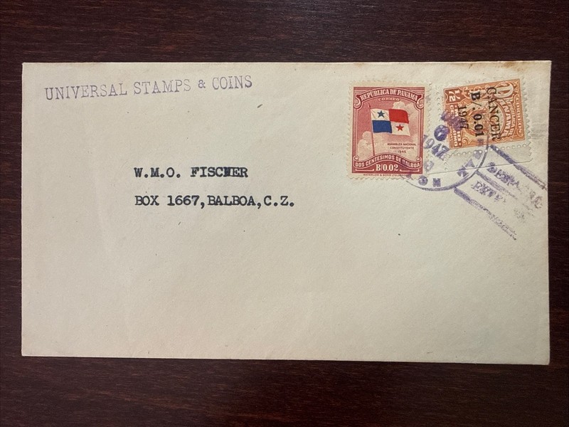 PANAMA TRAVELED COVER 1947 YEAR ONCOLOGY CANCER OVERPRINTS HEALTH MEDICINE