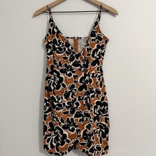 Leith Linen Blend Faux Wrap Mini Sundress Women's Size Small