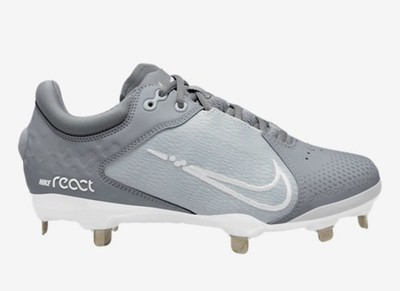 Nike Hyperdiamond 4 Elite Women's Softball Cleats - WolfGrey/White-Cool grey.