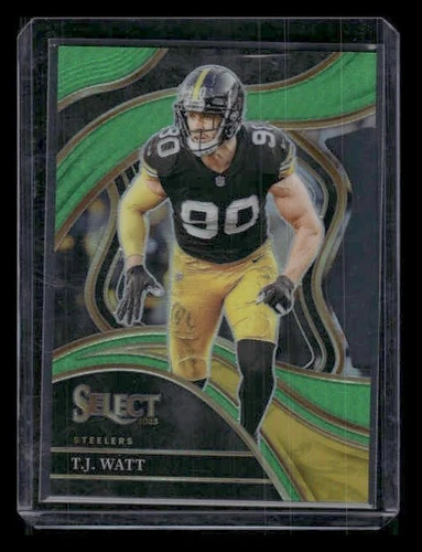 2023 Panini Select #217 T.J. Watt /499 Neon Green Prizms Die Cuts Steelers