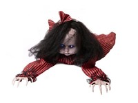 INNA-Glas Deko Halloween Horror Zombie Puppe Lillibet, Kriechend, 110X35X25Cm