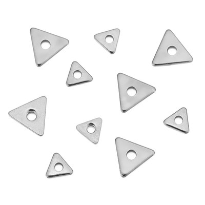30Pcs Never Fade round Triangle Stainless Steel Spacer Flat Beads 4 5 6 8 Mm PVD