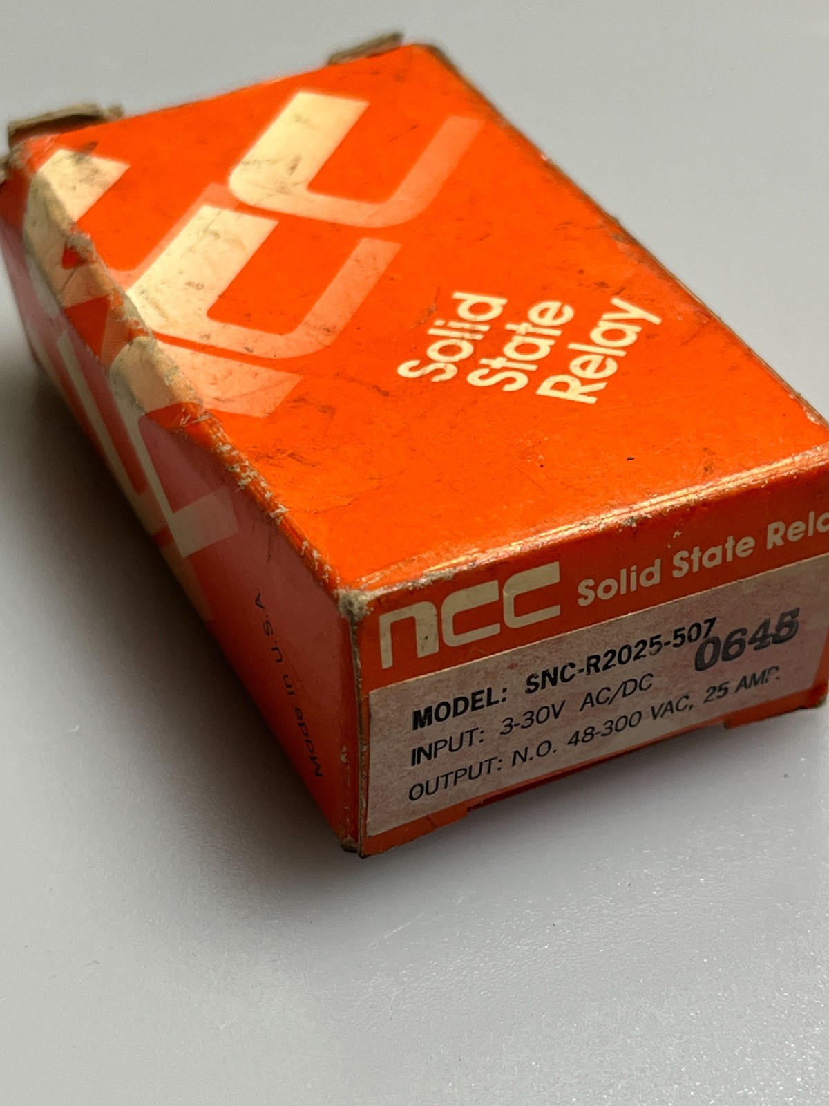 NCC SNC-R2025-507 Solid State Relay 25A 48-300VAC 3-30V AC/DC Input