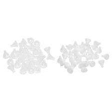 40pcs Silicone Shower Head Replacement Nozzles Fit 4mm Hole, Transparent/White