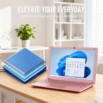 Windows 11 Laptop 10in Quad Core Notebook 8GB+128GB With Bluetooth WiFi Pink