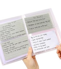 3x5 Inch Index Card Holder Clear Plastic Book Binder for Recipe Flashcards