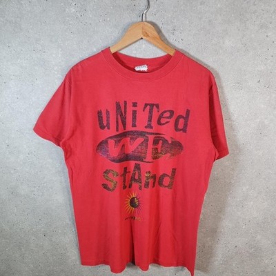 Vintage Bugle Boy United We Stand USA 90s Single Stitch T Shirt Mens Medium Red