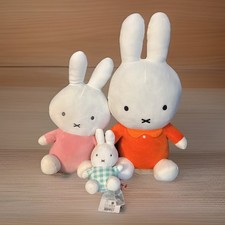 NWT Miffy Plush Set 20 Orange Dress 16 Pink Dress 7 Mint Plaid Round1