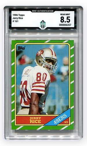 1986 Topps #161 Jerry Rice MA 8.5 Mint Authentication Sharp 49ers HOF B