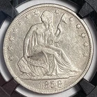 1858-O Seated Liberty Half Dollar NGC VF35 New Orleans 50C Silver Half Vaultbox