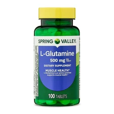Spring Valley L-Glutamine Tablets Dietary Supplement 500 mg 100 Count