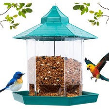 Hexagon House Bird Feeder -Squirrel Proof  1000ml Large Capacity Auto-Dispense