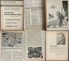 SOVIET RUSSIA NEW MASSES June 27 1944 CPUSA vntg Gropper Rockwell Kent Leftist