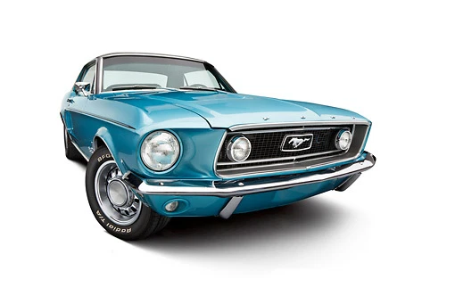 Ford Mustang 1968 asiento de banco delantero tapizado azul hecho por TMI Foto 3 de 4