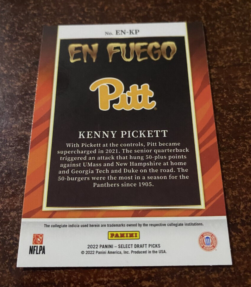 2022 Panini Select DP KENNY PICKETT "En Fuego" RC QB ENKP PITTSBURGH