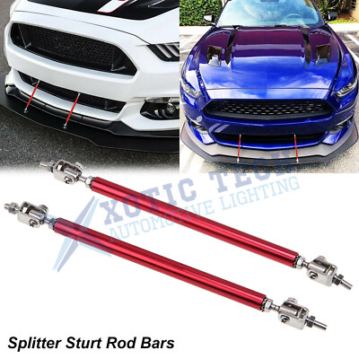 Bumper Lip Splitter Diffuser Strut Rod Tie Bars Red for Mitsubishi Lancer Evo X