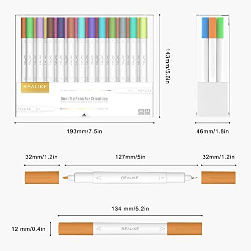REALIKE Ensemble de stylos à double pointe pour Cricut Joy Fine Point