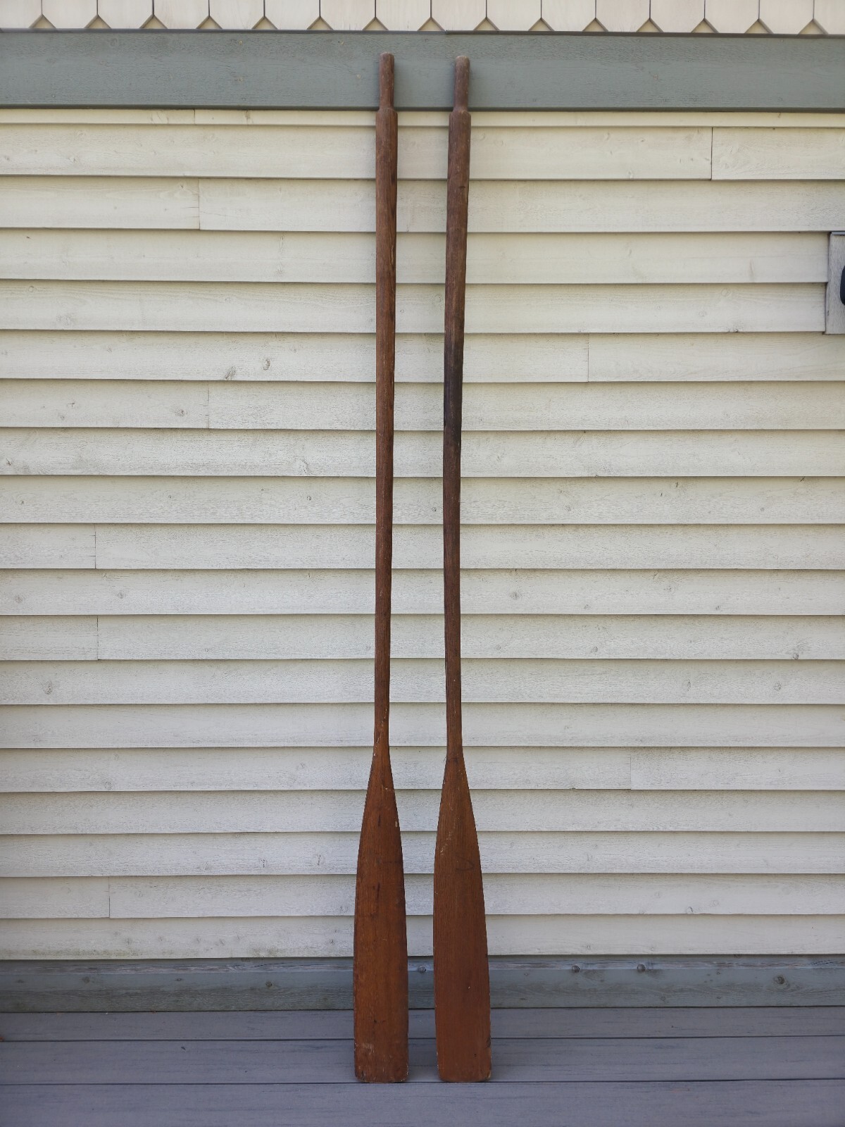 VINTAGE Old Wooden Oars Paddles VIKING LONG  96"