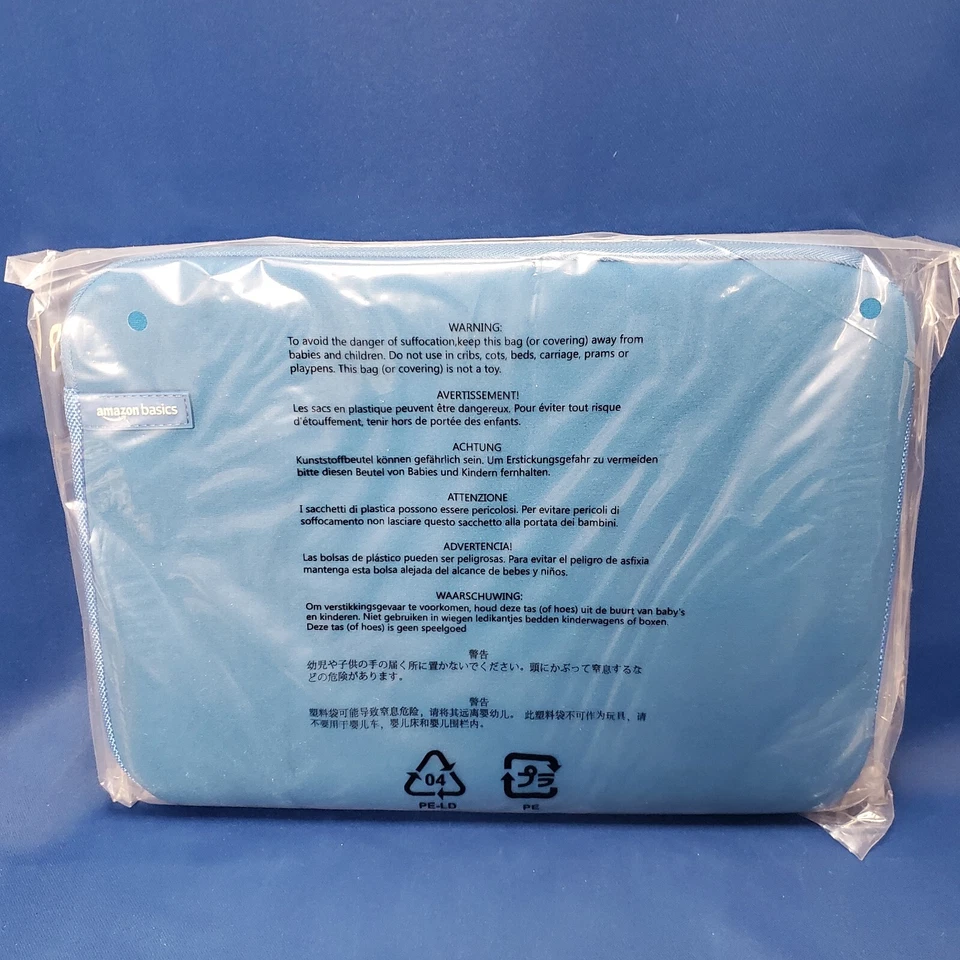 Amazons Basic 13.3 inch Padded Sleeve for Tablet Laptop Light Blue Zipper New - Image 2 of 3
