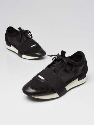 Balenciaga Black Neoprene/Leather Tess S Gomma Sneakers Size