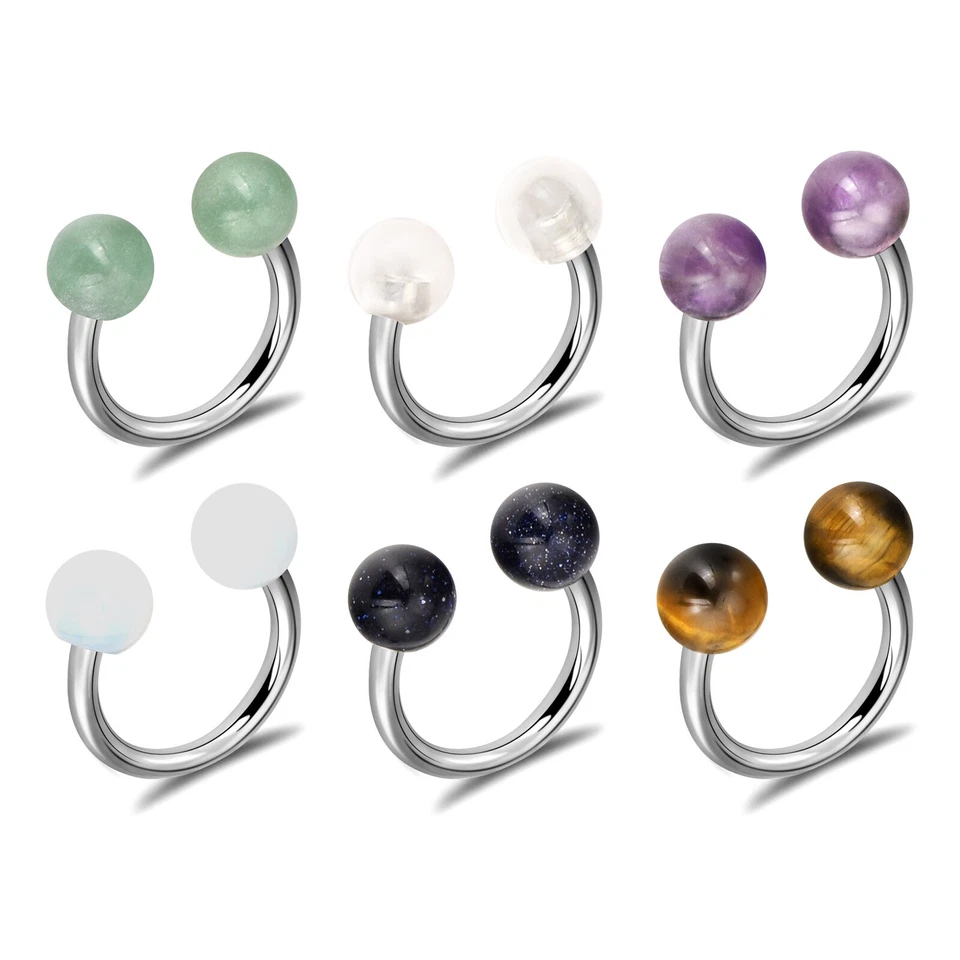 1 PIEZA 316L Acero Ombligo Curvado Barra Labio Nariz Aro Cartílago Pendiente Piercing 14G Foto 3 de 4