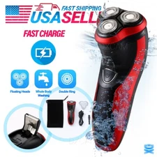 Electric Shaver Mens Razor Rotary Waterproof Pop-Up Trimmer Wet Dry Cordless